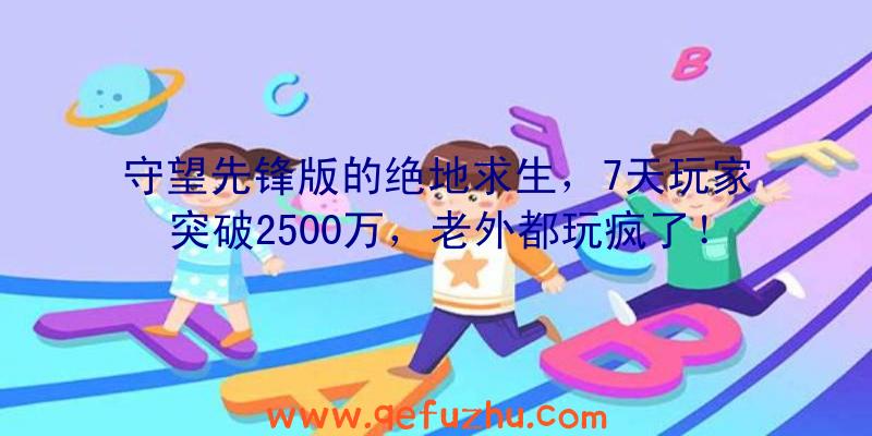 守望先锋版的绝地求生，7天玩家突破2500万，老外都玩疯了！（守望先锋